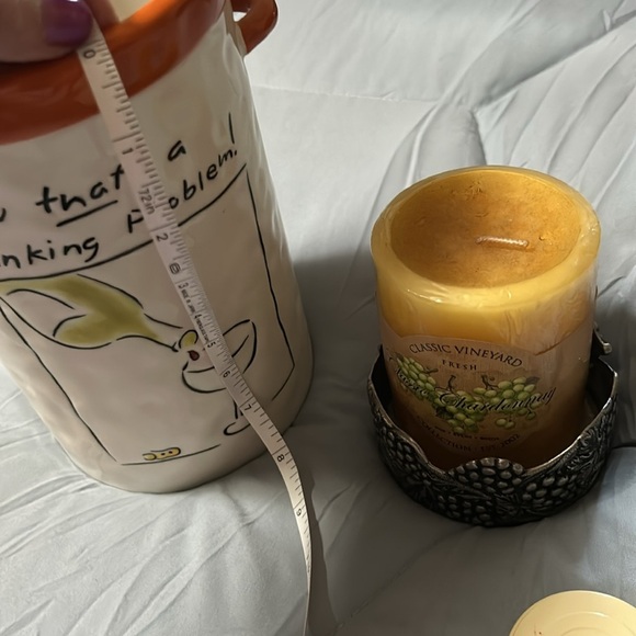 Glass wine decor & classic Chardonnay candle with holder - Picture 6 of 13